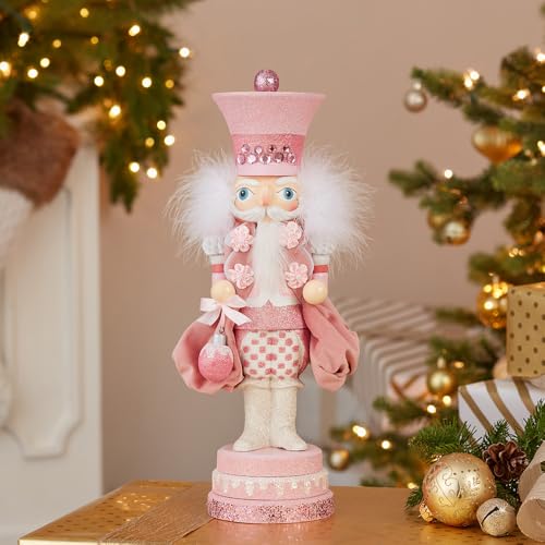 Kurt S. Adler Hollywood Pink Sweet Soldier Nutcracker wood construction sturdy piece