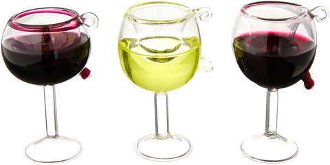 Kurt S. Adler wine cup ornament variant A with detailed glass design for vineyard-inspired holiday decor.