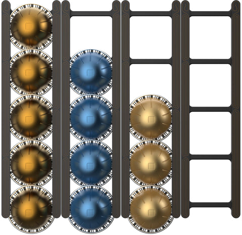 KUSOVILI adhesive pod holder with ladder design displays VertuoLine pods neatly.