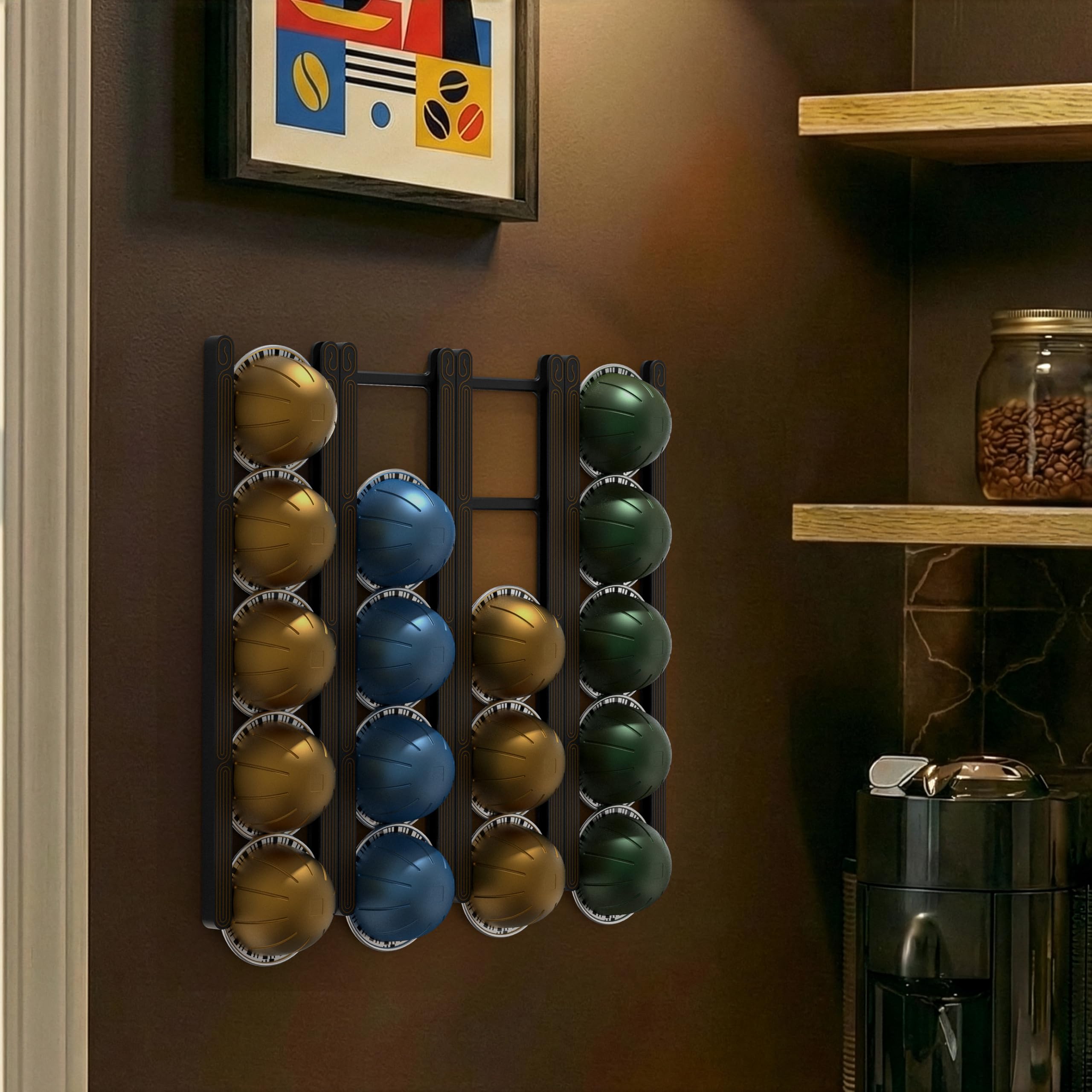 KUSOVILI pod holder holds up to 20 VertuoLine capsules.