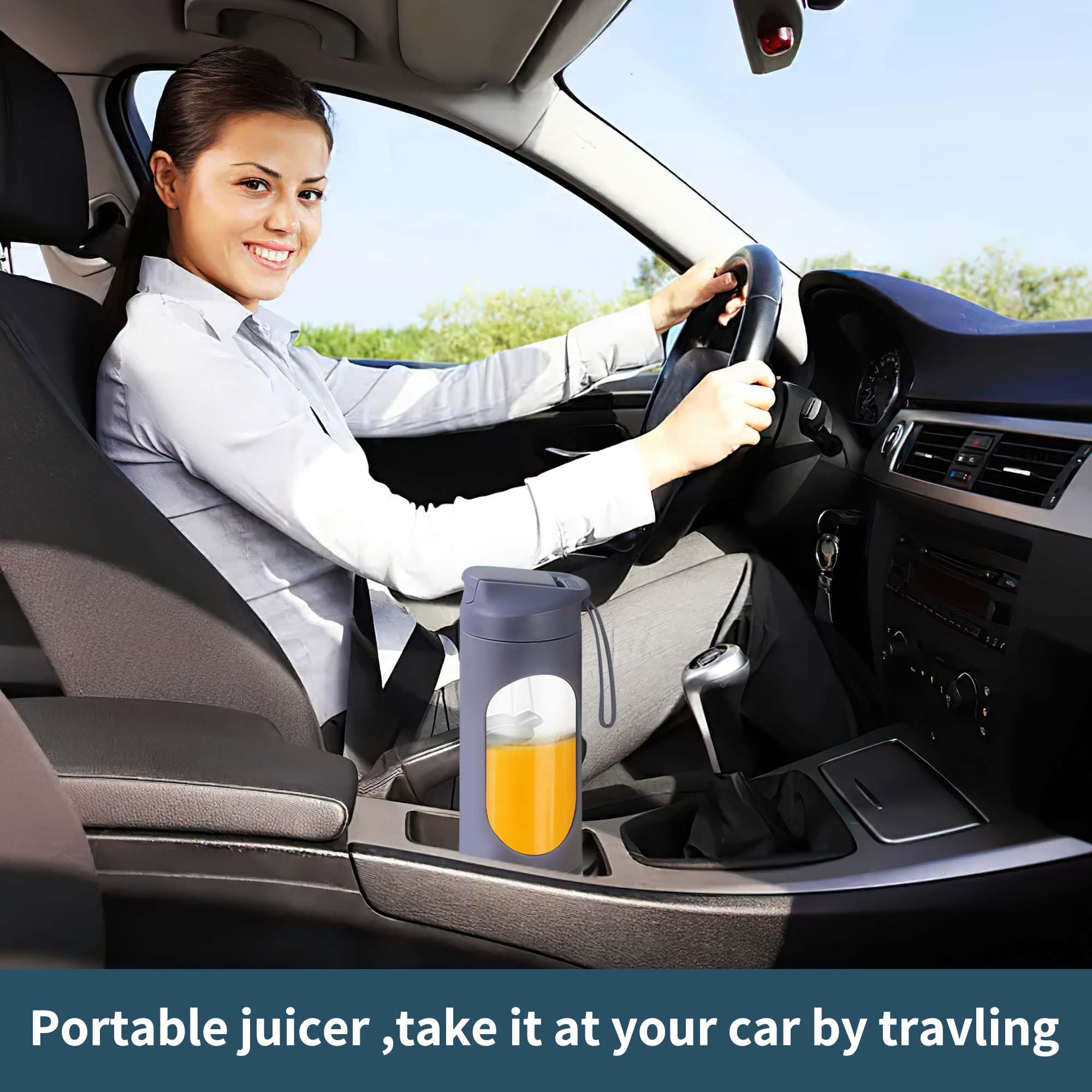 KUWEI travel juicer cup with 15oz capacity ideal for gym or travel.