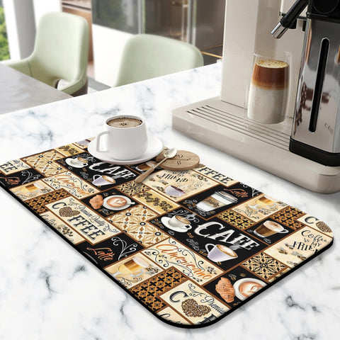 Kuyig Home Fun Coffee Mat anti-slip bottom keeps the machine steady on the counter