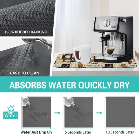 Kuyig Home Fun Coffee Mat easy-clean surface dries quickly after washing