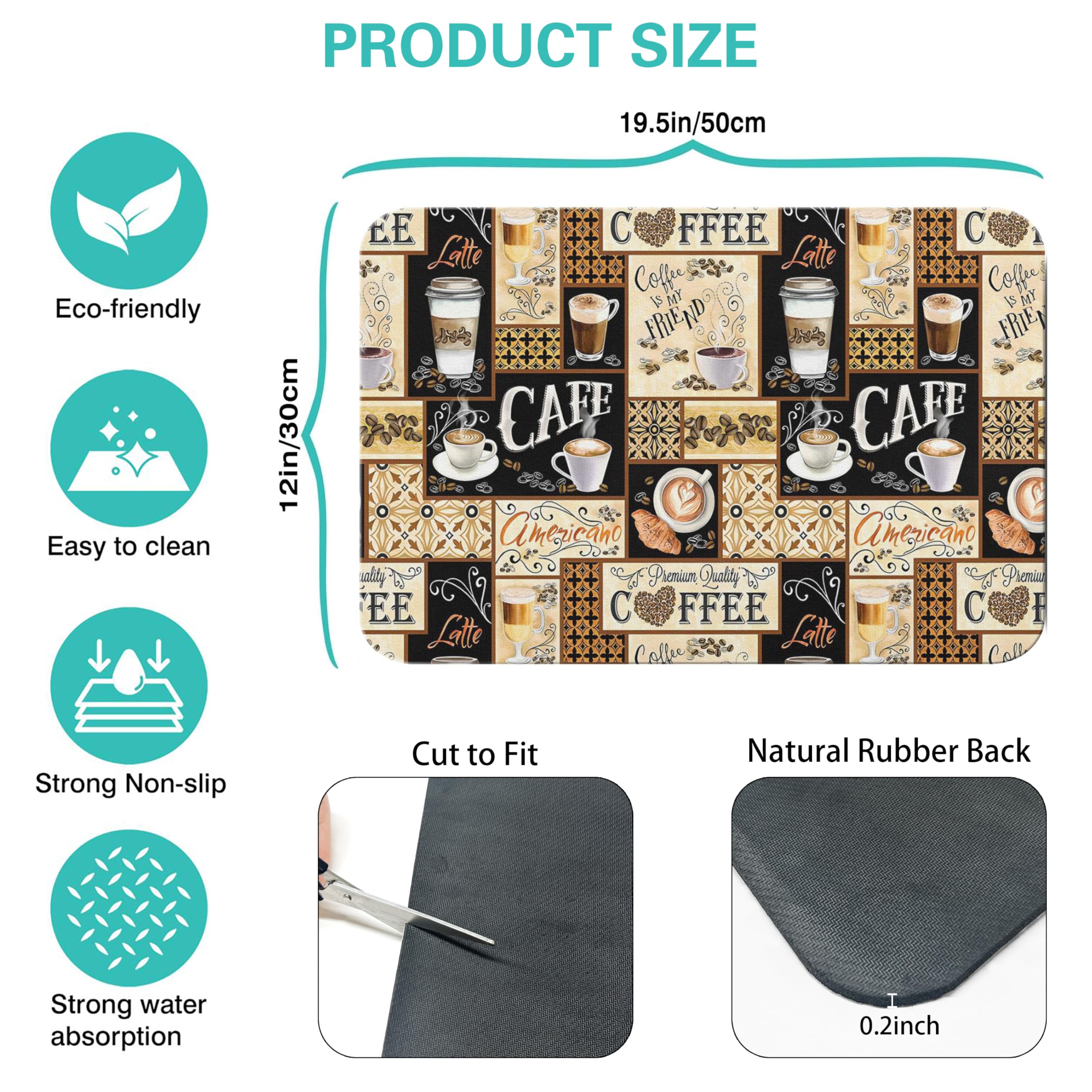 Kuyig Home Fun Coffee Mat multi-use pad doubles as a drying mat