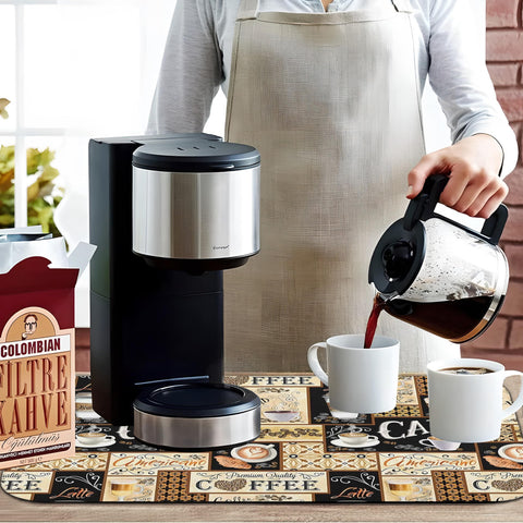 Kuyig Home Fun Coffee Mat waterproof base shields surfaces from moisture during brewing
