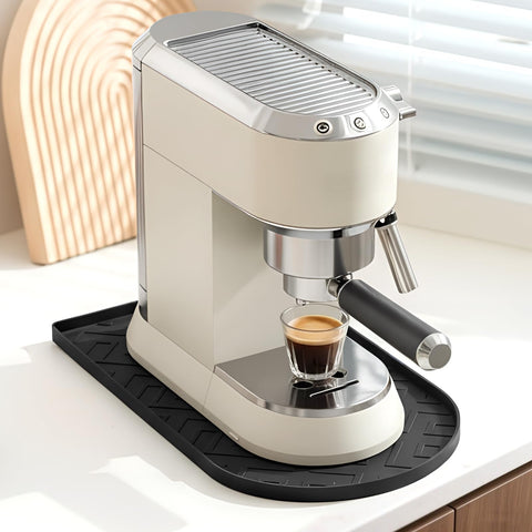 KVRG silicone coffee mat curved-base fits most machines for stable brewing.