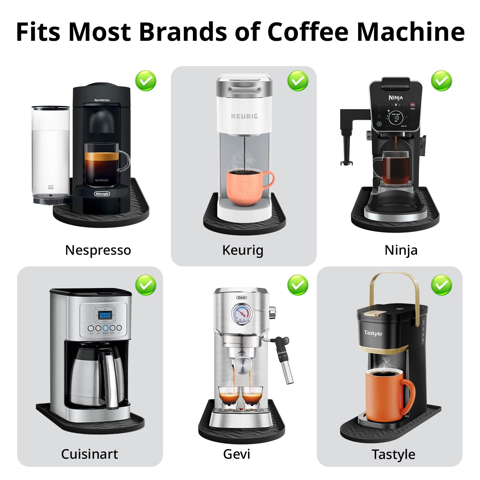 KVRG easy-clean surface wipes away coffee and milk stains.