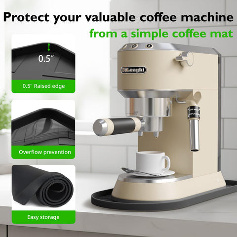 KVRG leak-proof mat catches spills and keeps counters clean.