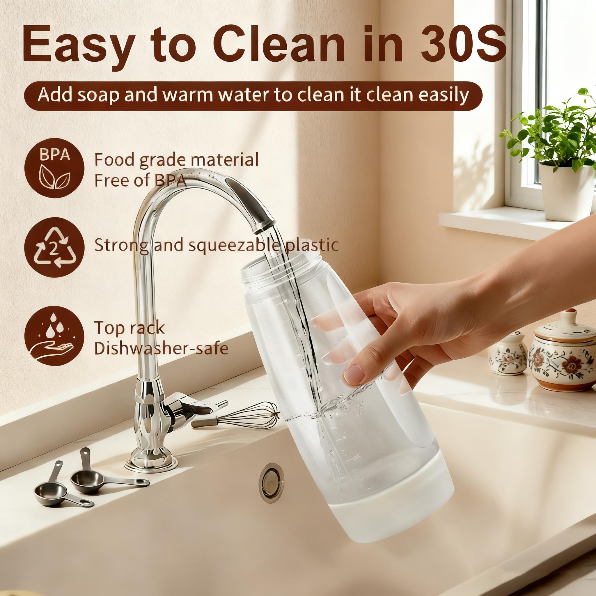 Kvcik leak‑proof ring prevents drips during pouring.