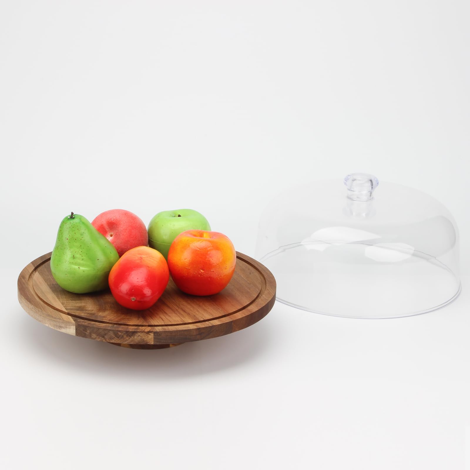 KVMORZE food display cloche keeps appetizers and desserts tidy.