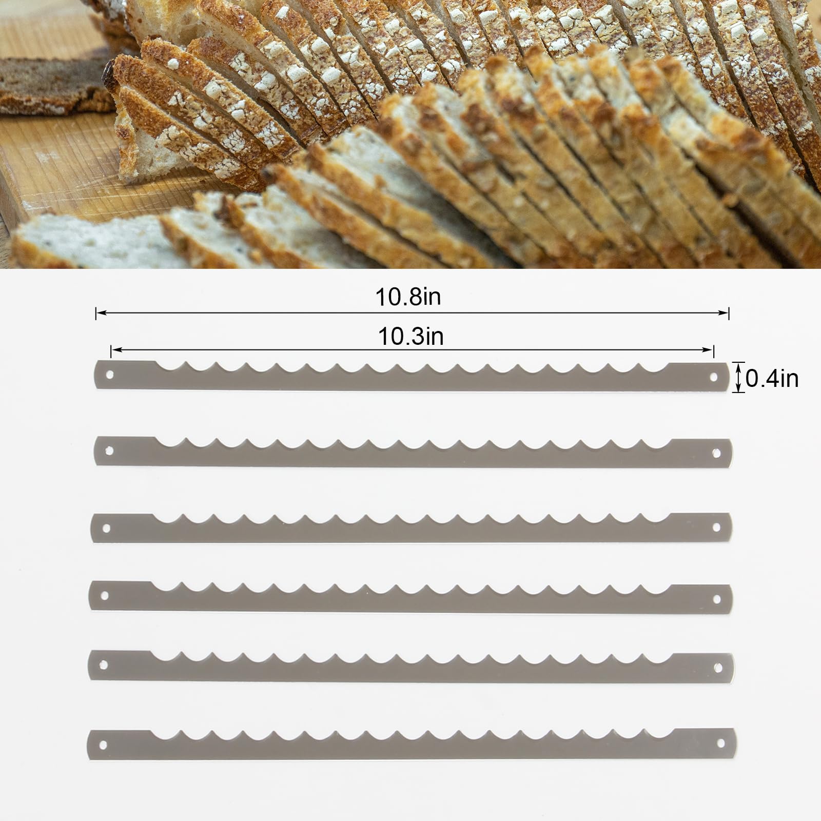 Versatile kitchen use showing slices of fruit and bread.