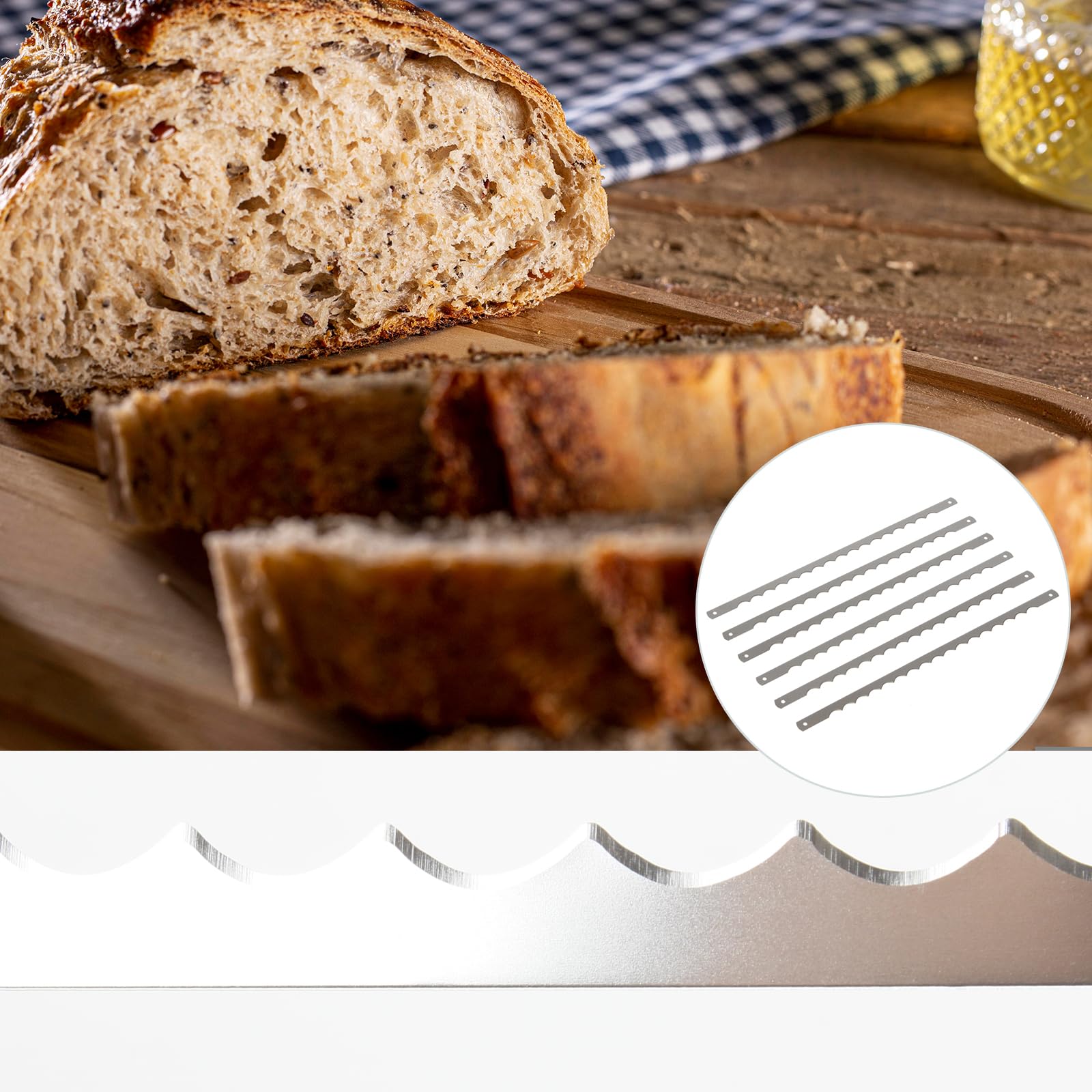Screw pack included to secure blades to wooden bread knife.