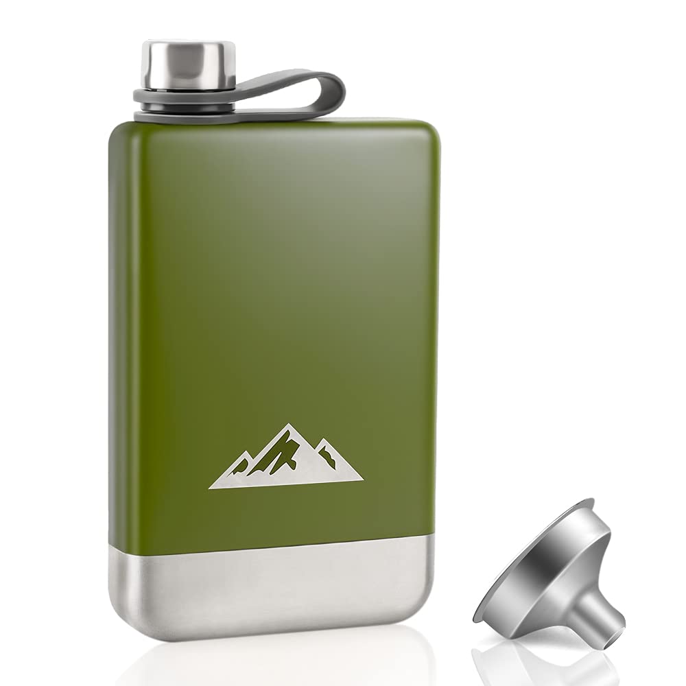 KWANITHINK Flask for liquor men 8oz, compact carry for outdoor use