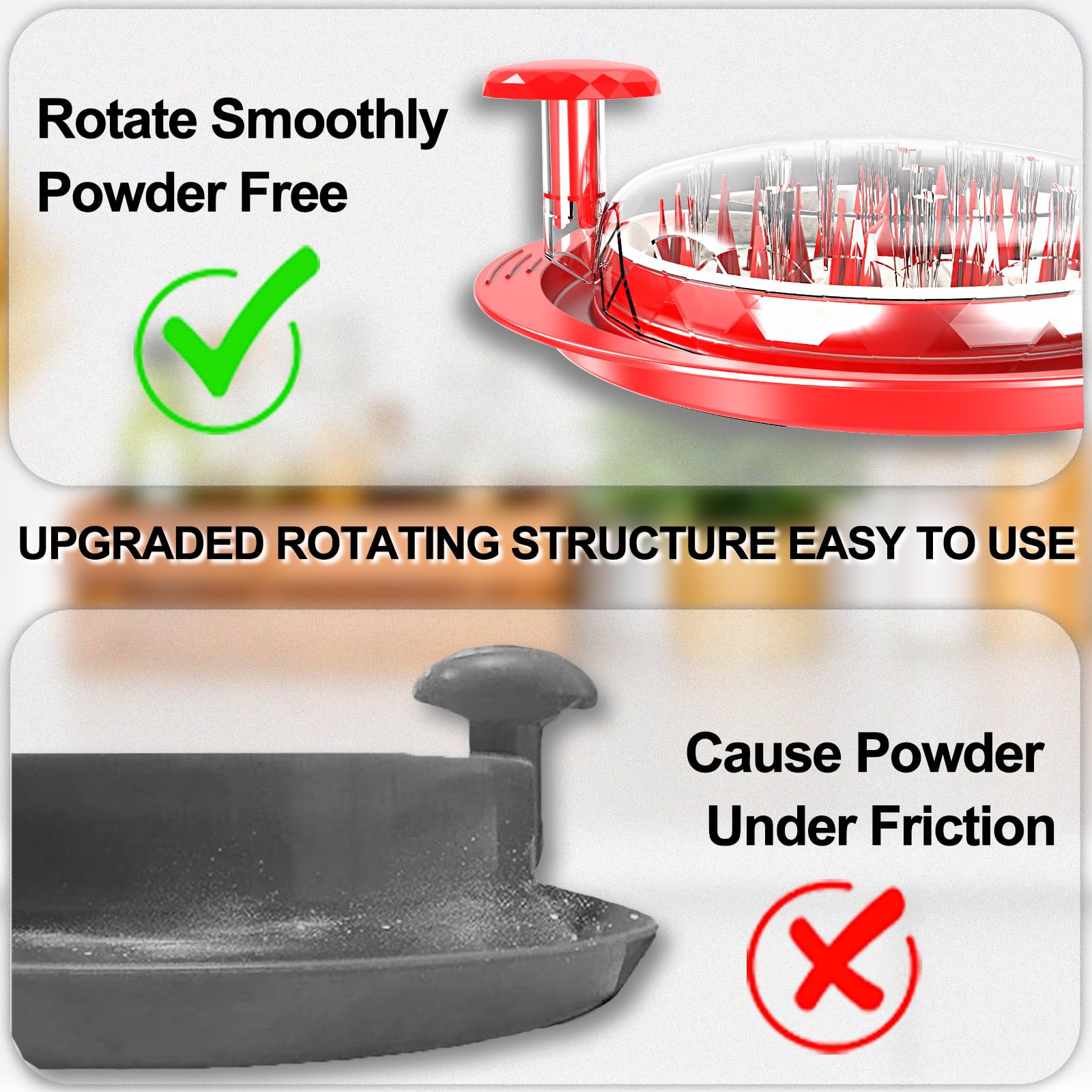 ergonomic handle on the kwiwis shredder tool provides comfortable use.