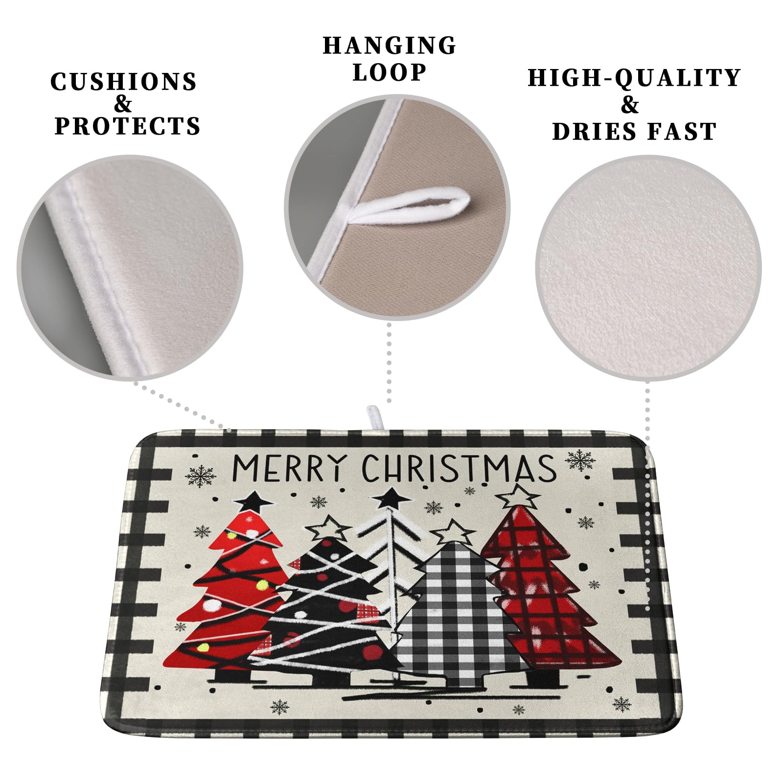 Kwlegh 18x24 dish mat absorbs water and cushions delicate items.