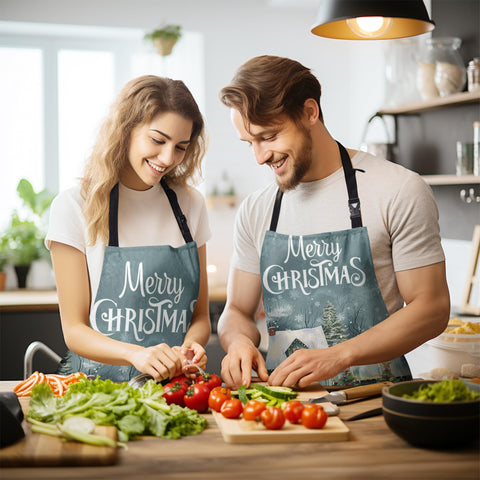 Kwlegh adjustable neck strap apron for a comfortable fit during baking.