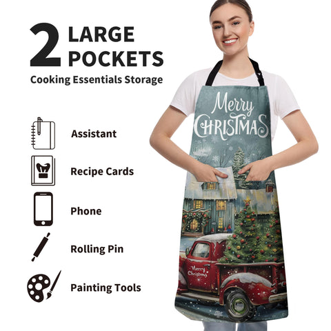 Kwlegh multi-purpose Christmas apron suitable for cooking, painting, or wrapping gifts.