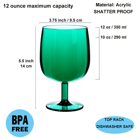 KX-WARE crystal-clear plastic wine stems ideal for outdoor patio dining