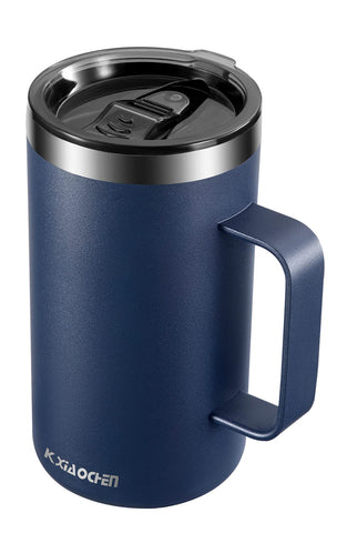 KXIAOCHEN 20oz insulated mug with navy finish showing its large capacity for travel