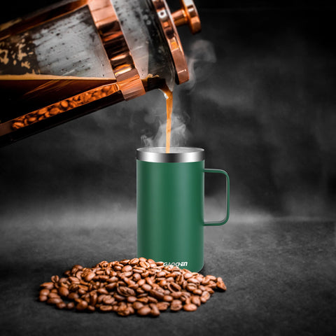 KXIAOCHEN double-wall-vacuum mug maintains heat and blocks condensation during long workdays.