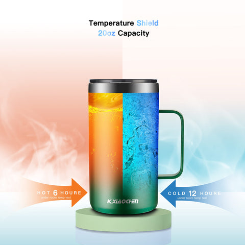 KXIAOCHEN grey-sliding-lid mug features easy sipping and spill-minimize design.