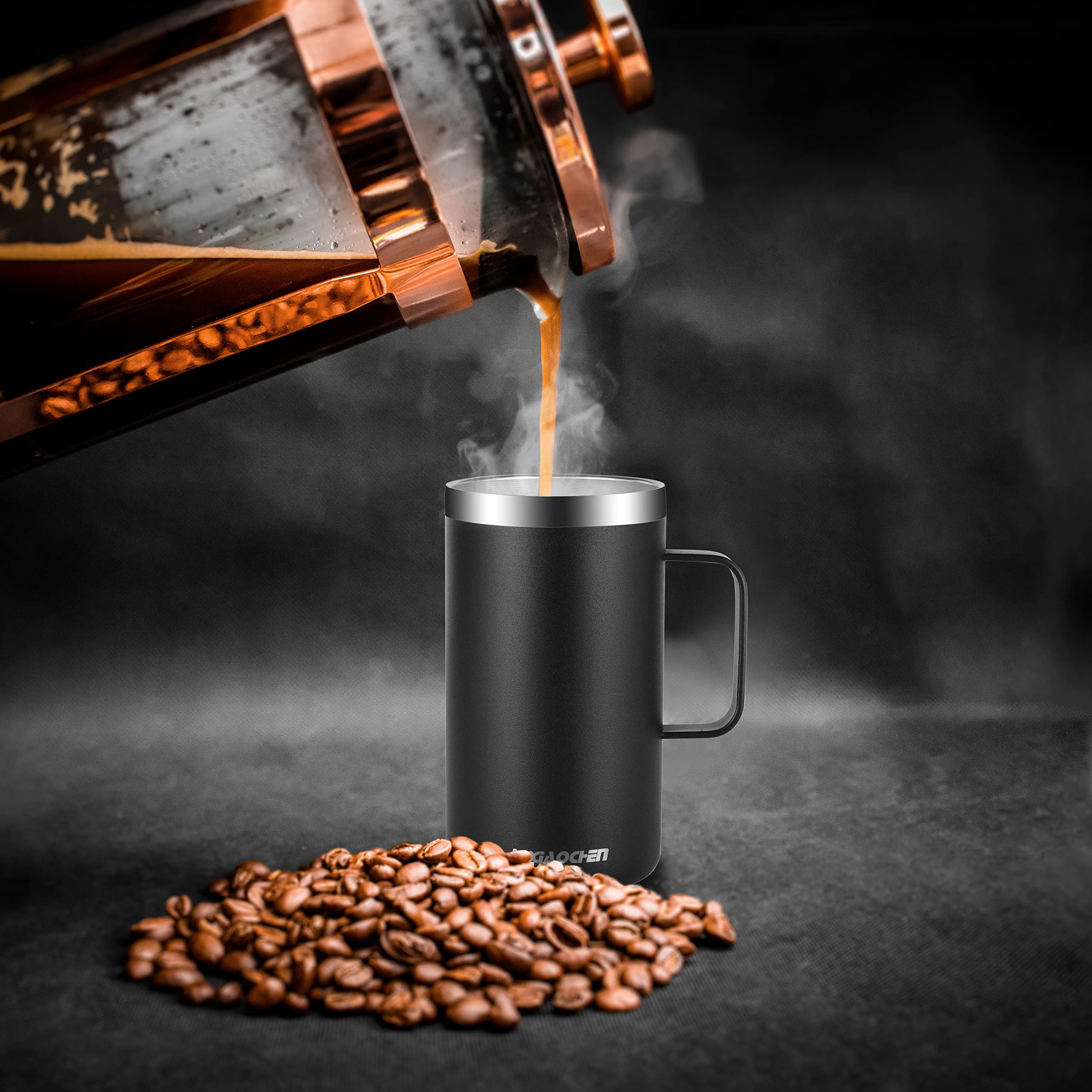 KXIAOCHEN sliding lid mug offers easy sipping and spill-free use.