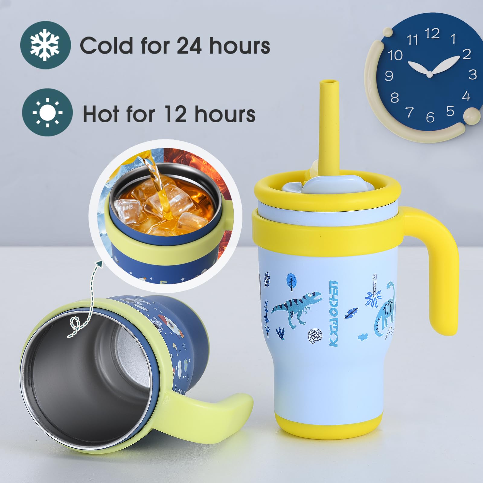 KXIAOCHEN spaceman design 14oz tumbler ideal for school and travel.