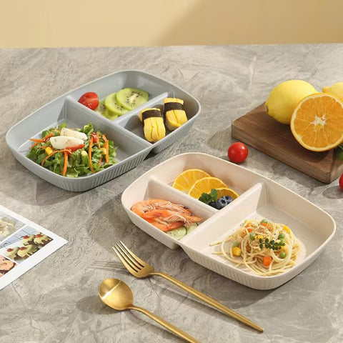 K Y KANGYUN divided plate in BPA-free wheat straw material for everyday reuse