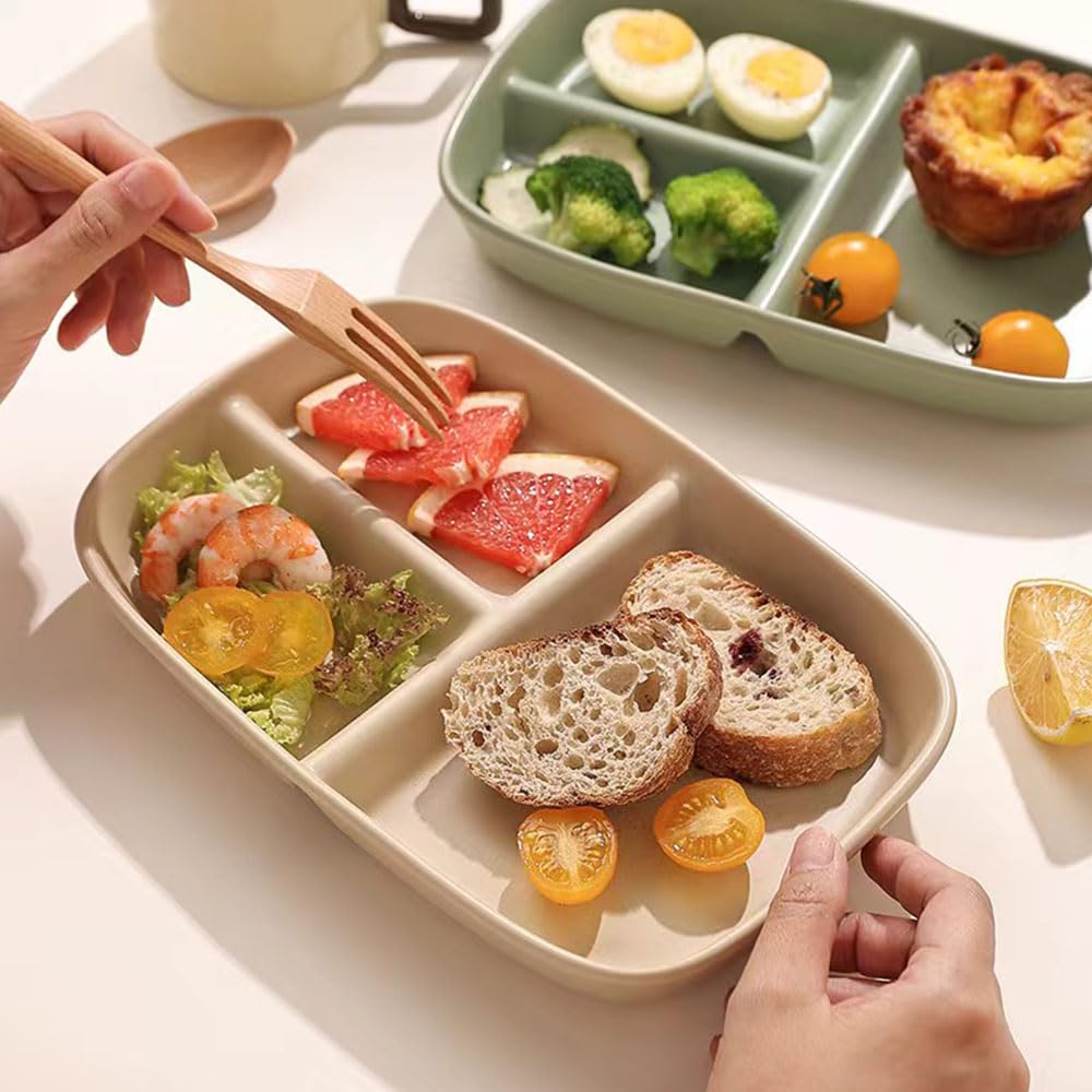 Four-pack K Y KANGYUN divided plates in assorted colors for daily use