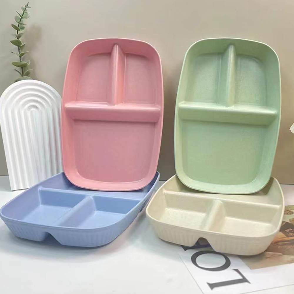 K Y KANGYUN divided plate front view with three compartments for organized meals