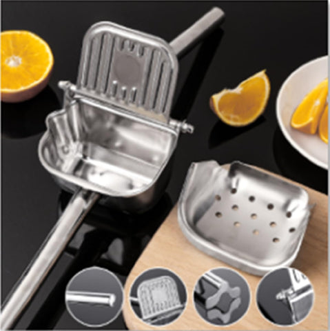 KYACHITOS citrus juicer in use with orange demonstrating quick, fresh juice