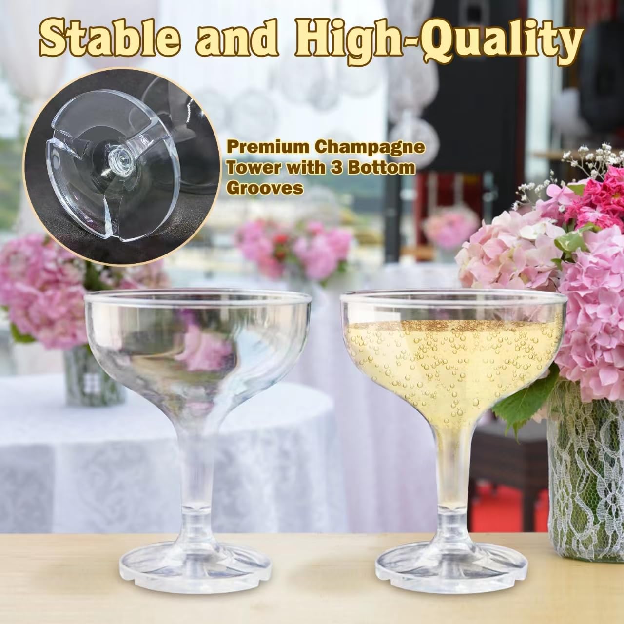 KYAPCK unbreakable acrylic glasses for safe outdoor celebrations