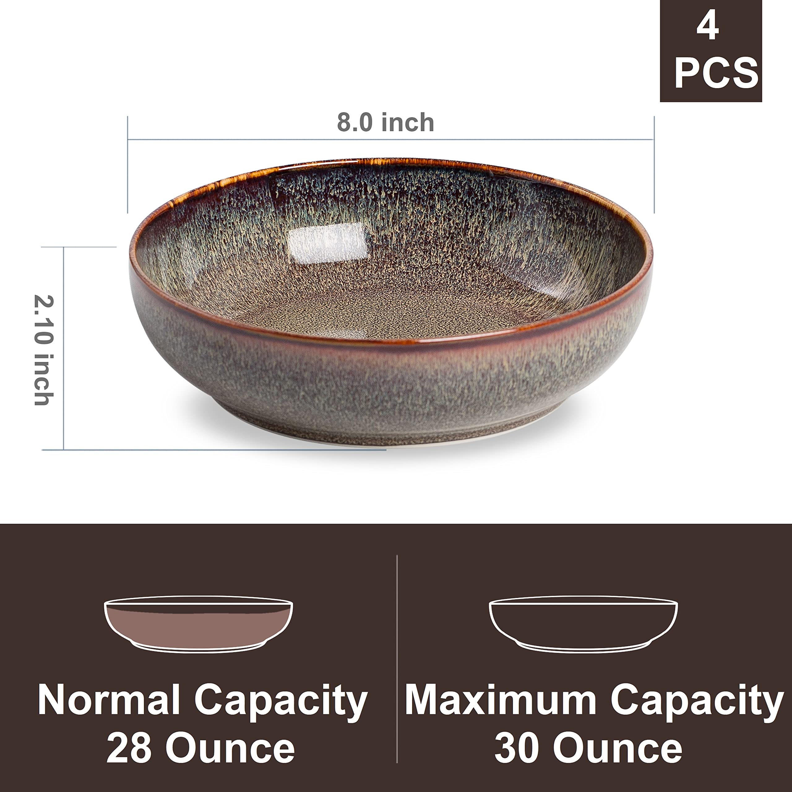 KYBSCZ salad bowl 30oz in caramel glaze, great for generous greens and toppings.