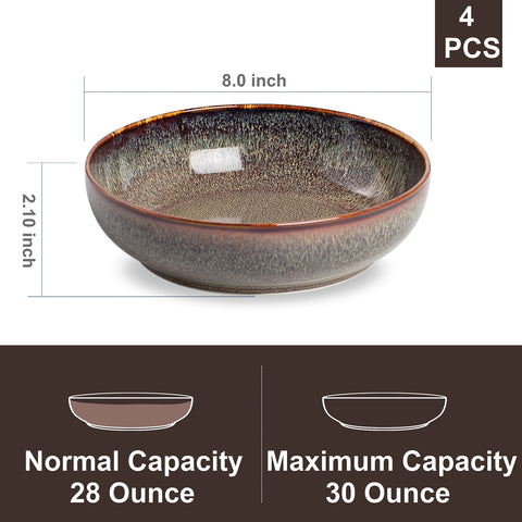KYBSCZ salad bowl 30oz in caramel glaze, great for generous greens and toppings.