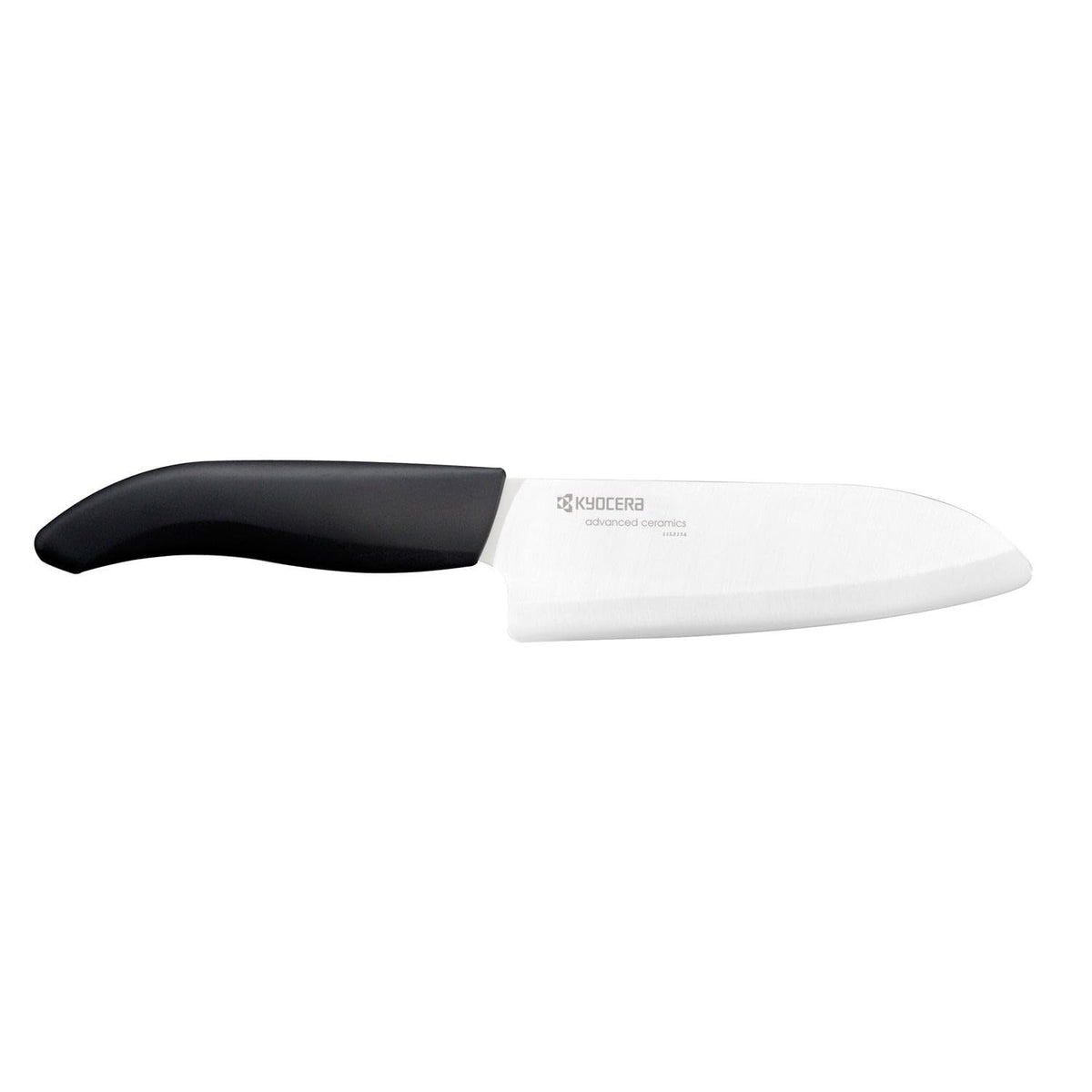 Kyocera FK-140-WH Santoku blade shows a sharp ceramic edge for precise slicing