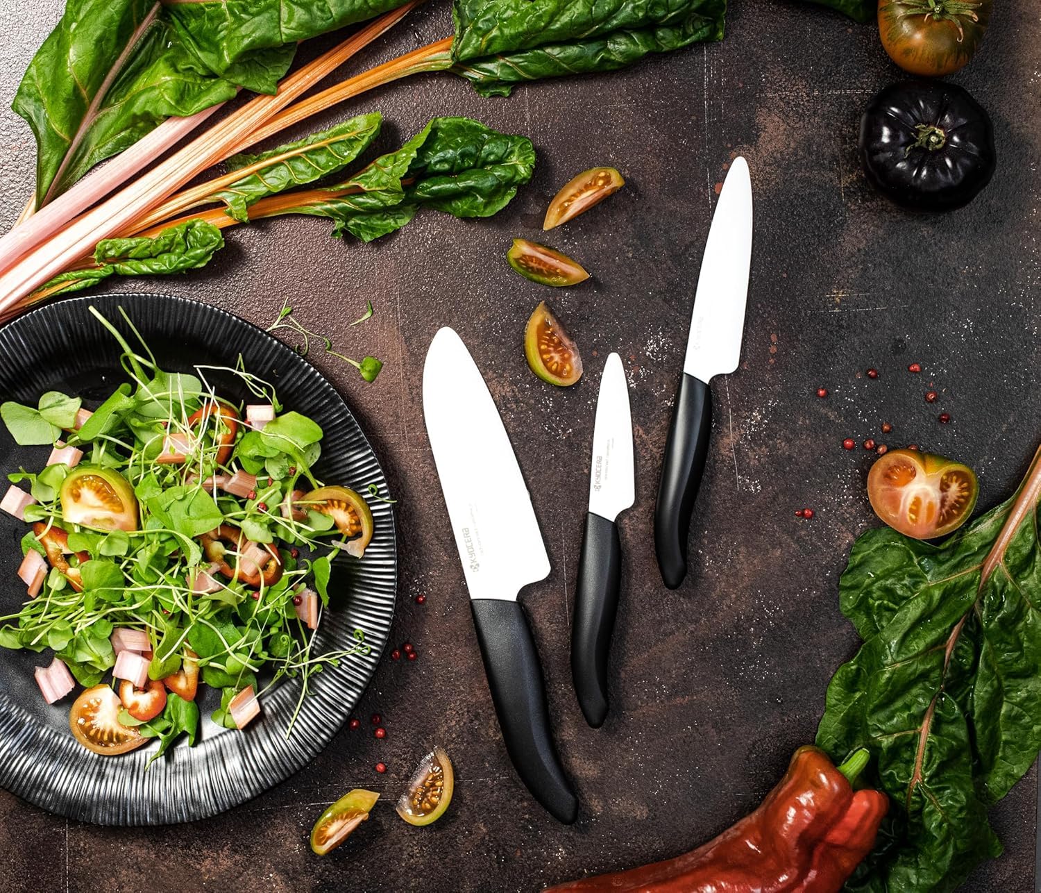 KYOCERA FK-3PC BK Paring 3-inch knife for trimming, peeling, and garnishes.