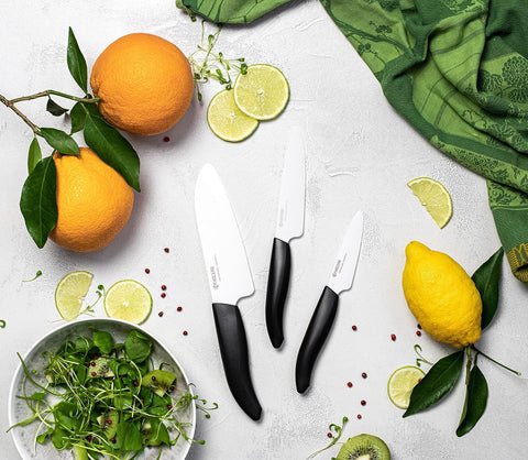 KYOCERA FK-3PC BK Utility 4.5-inch knife ideal for straight cuts and prep.