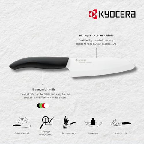 Close-up of Kyocera Revolution ceramic blade showing razor-sharp edge.