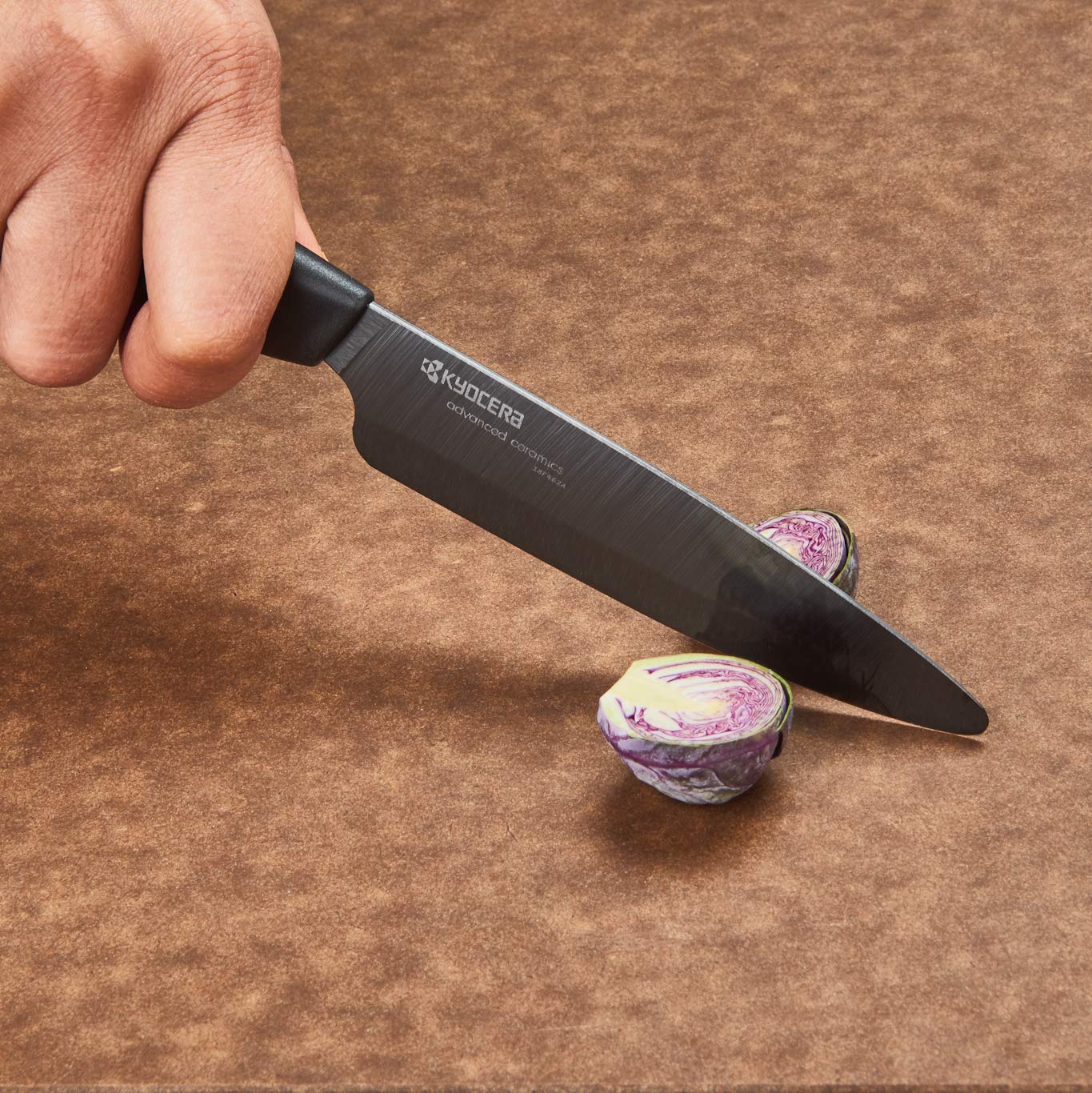 Kyocera Revolution kitchen setup with organized knife collection