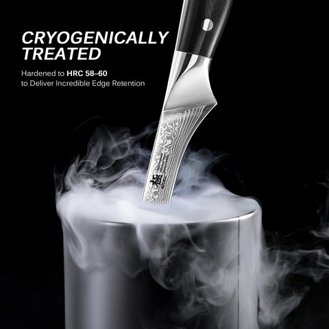 KYOKU boning knife ergonomic handle improves control during deboning.