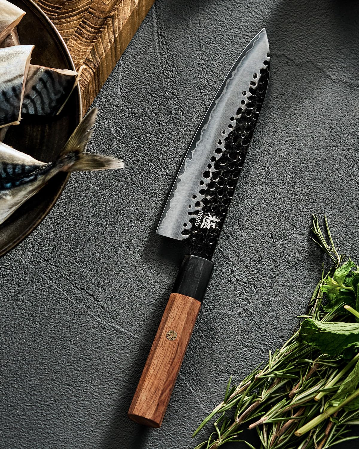 KYOKU Kage 8-inch knife elegant rosewood design with mosaic pin