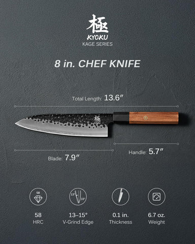 KYOKU Kage 8-inch knife stored in case for hygienic organization