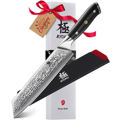KYOKU Kiritsuke 8-5-inch Damascus blade ready for precise slicing