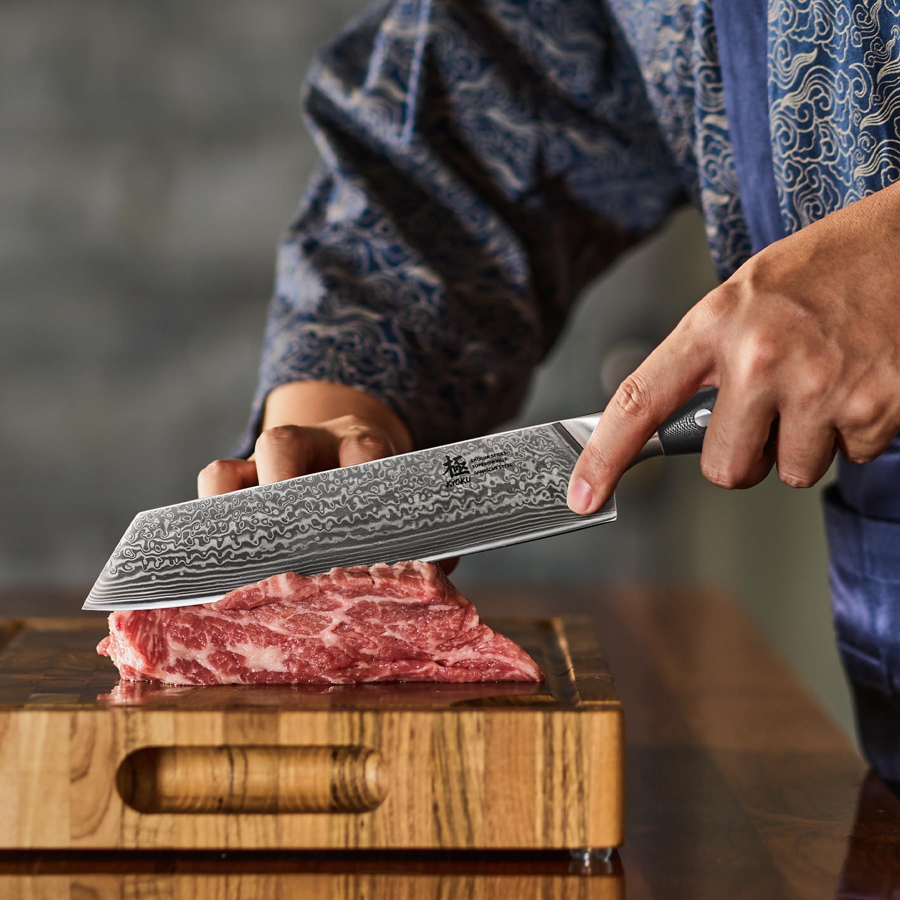 KYOKU Kiritsuke knife filleting fish with delicate control