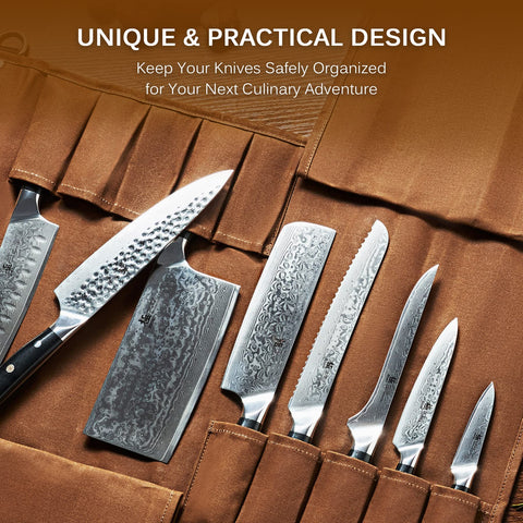 KYOKU knife roll with three utility loops for extra attachments and quick access.