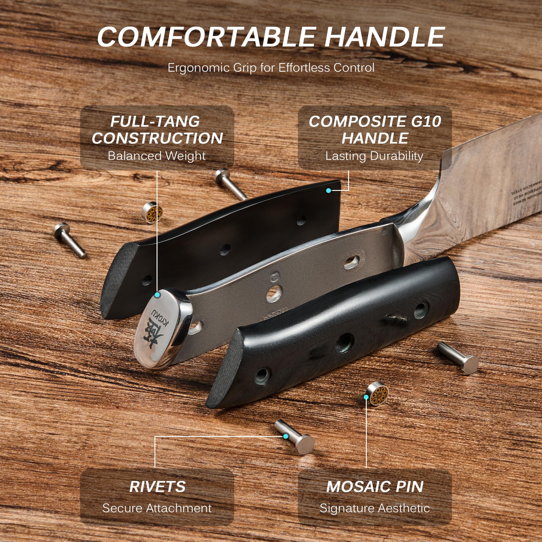 KYOKU Nakiri case reveals protective packaging for easy organization.
