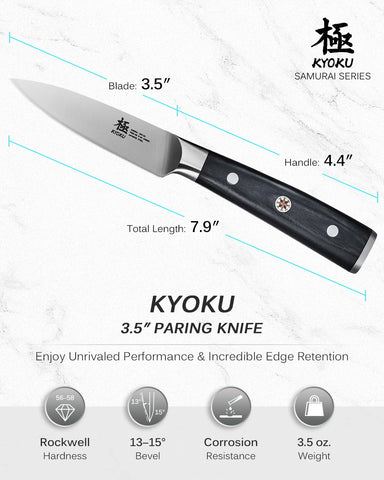 KYOKU Samurai 3.5in paring knife case for transport and organization.