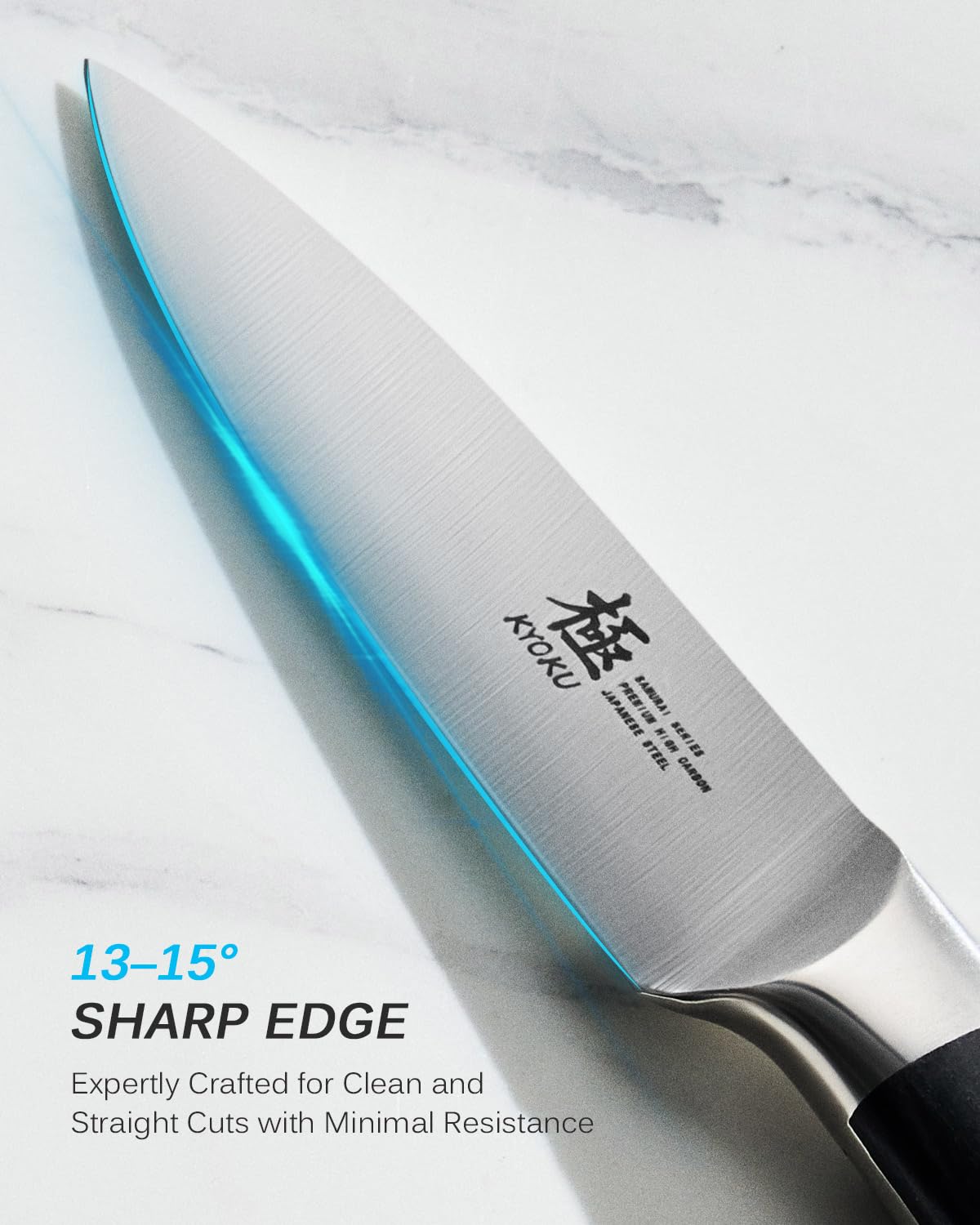 KYOKU Samurai 3.5in paring knife full tang for balanced control.