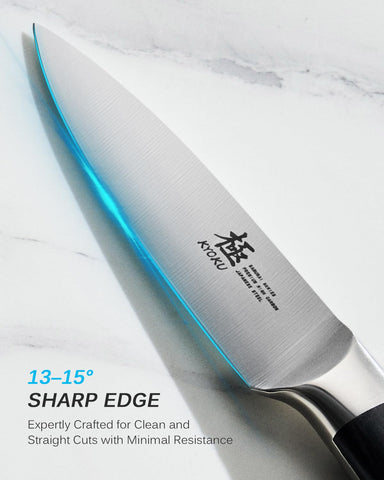 KYOKU Samurai 3.5in paring knife full tang for balanced control.