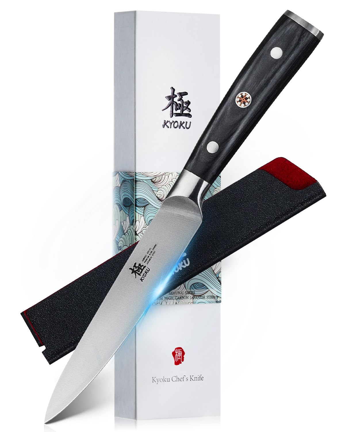 KYOKU Samurai 5in knife blade close-up for precise slicing